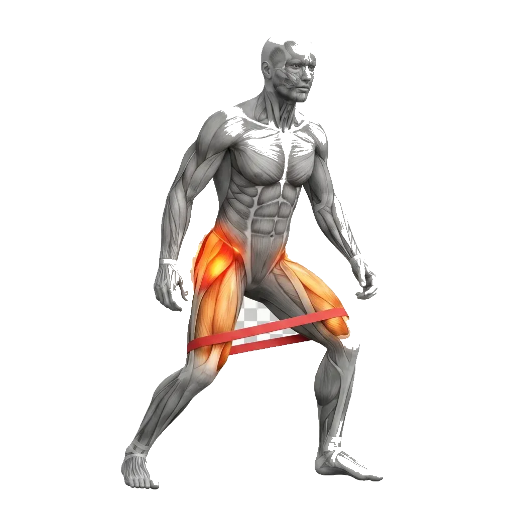Banded monster walk 5-frame range-of-motion animation