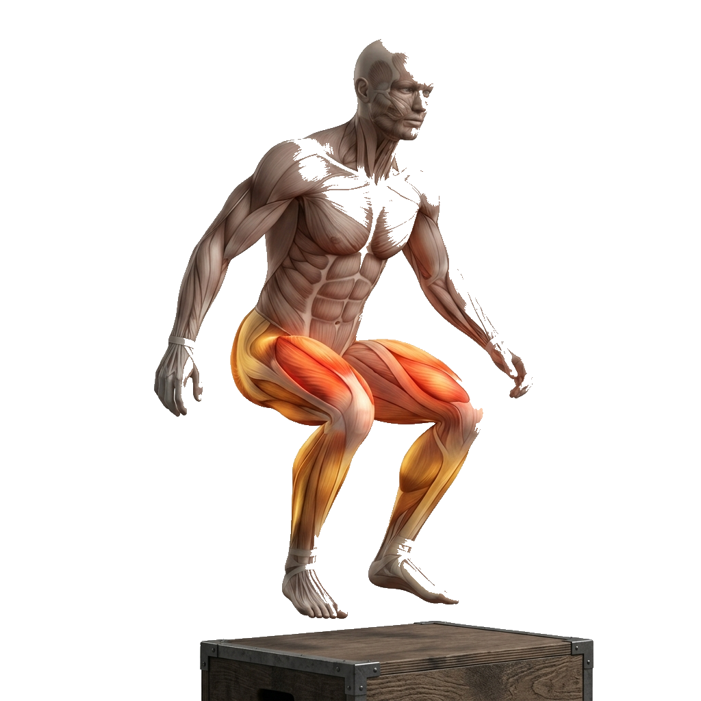 Box jump anatomy diagram.
