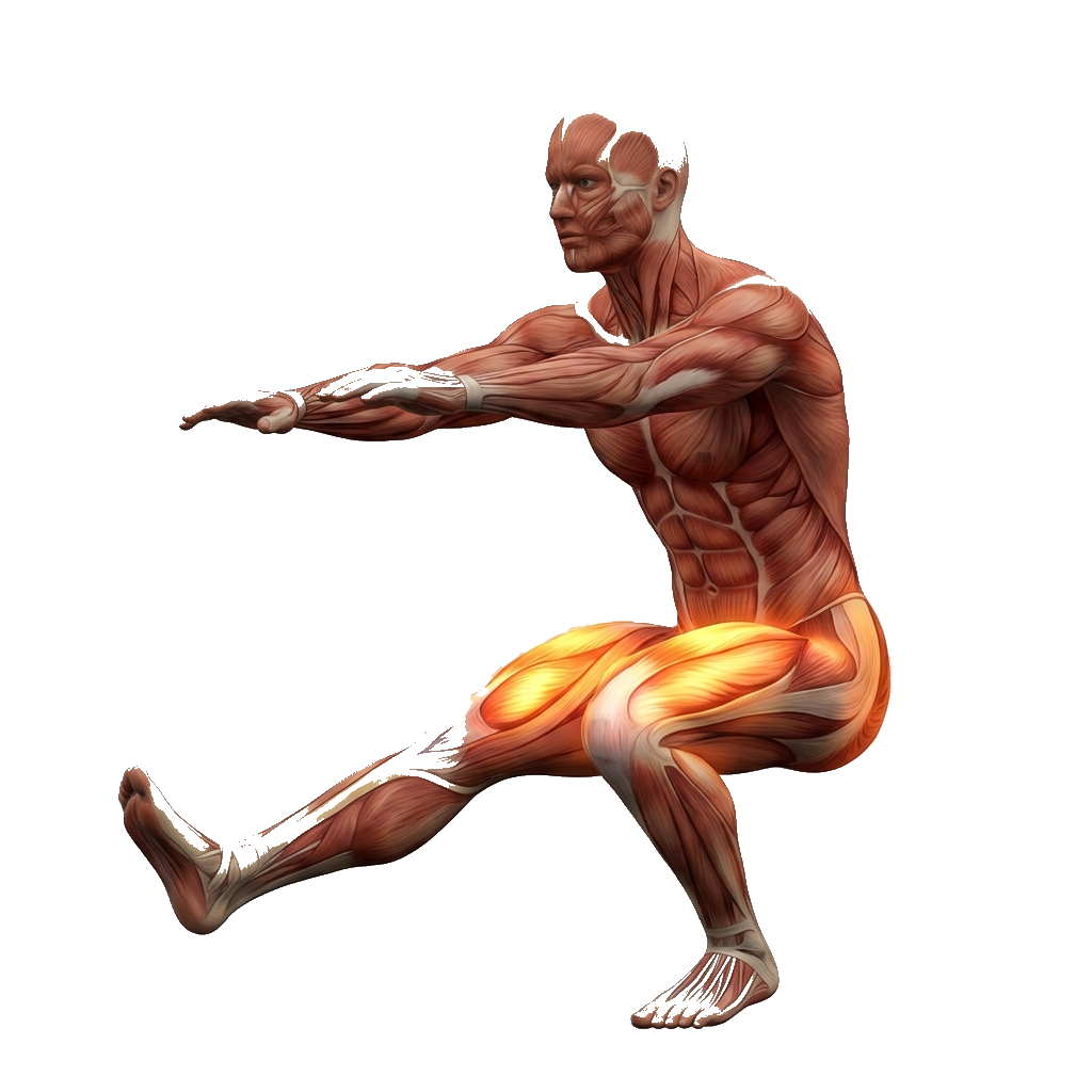 Pistol squat anatomy diagram.