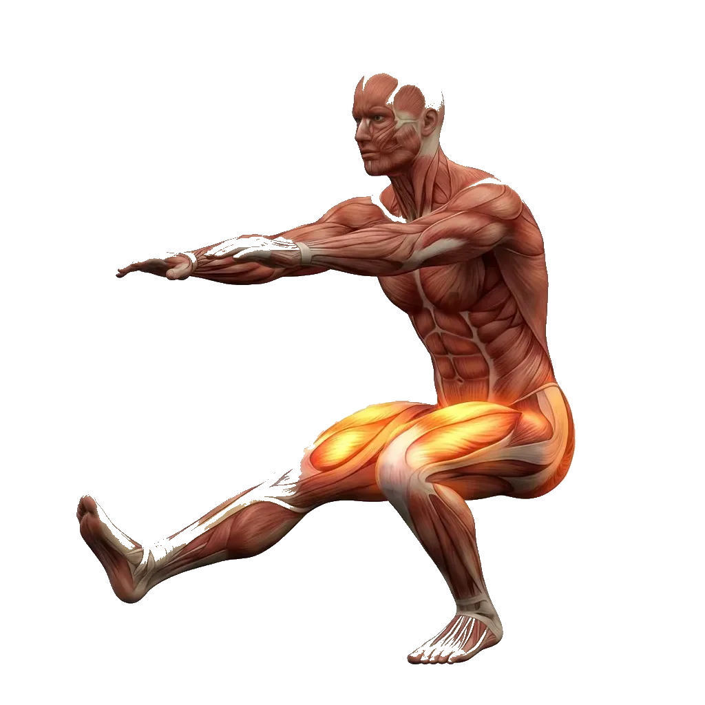 Pistol squat 5-frame range-of-motion animation