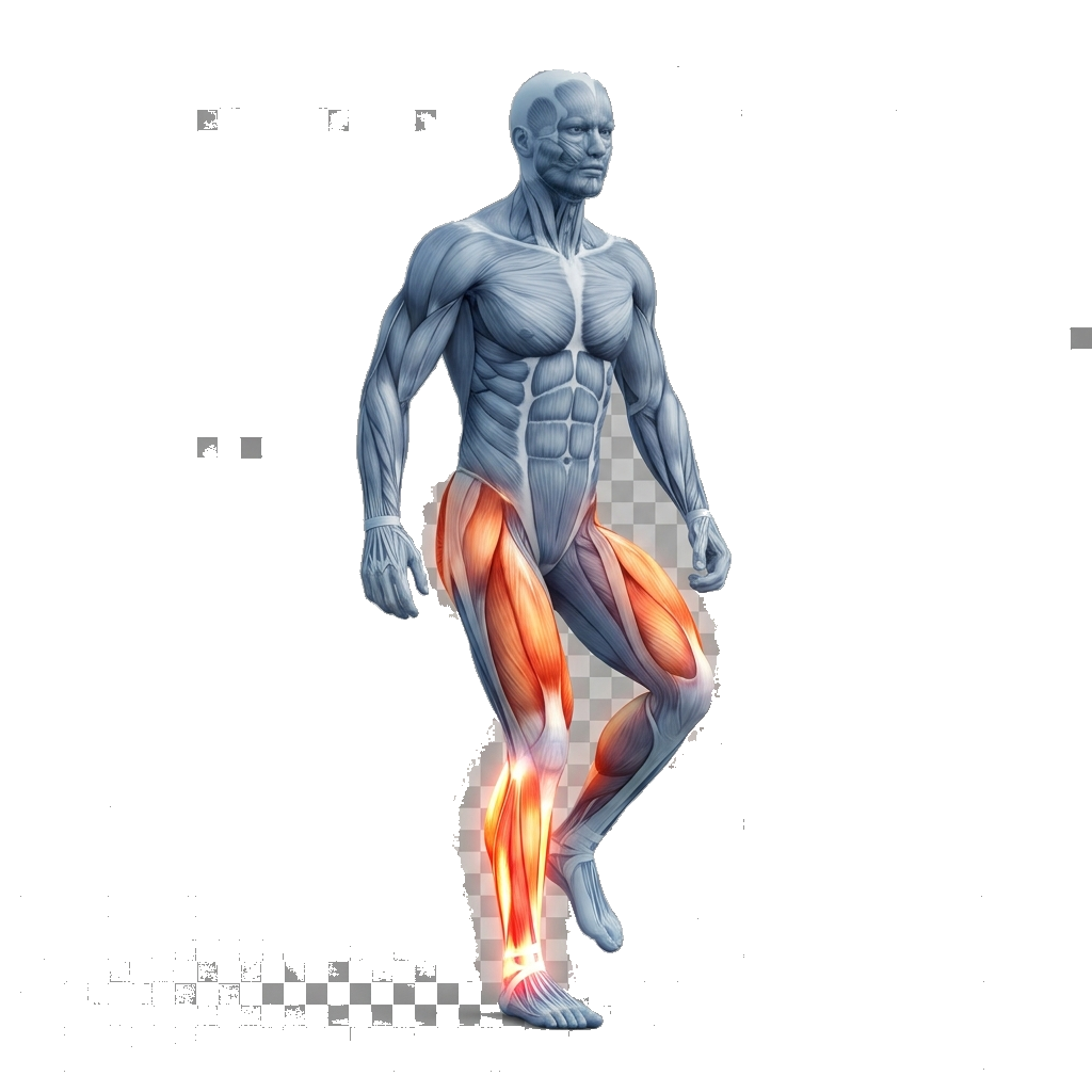 Single-leg hop and stick anatomy diagram.