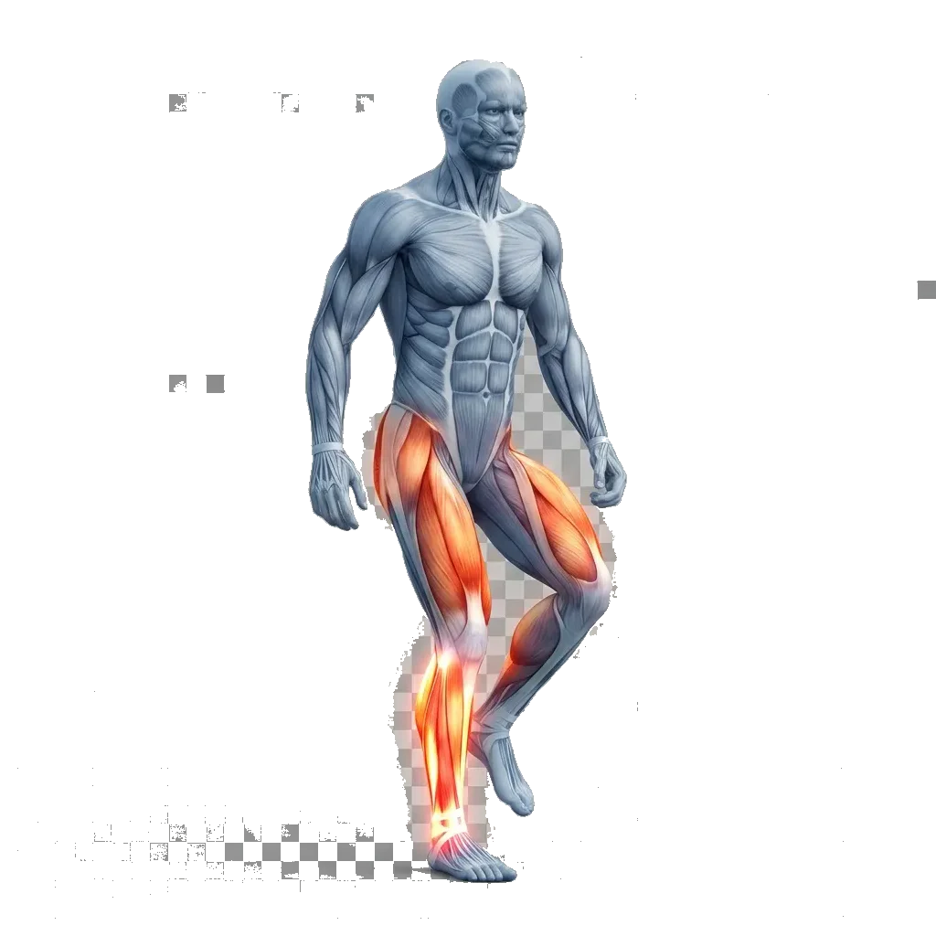Single-leg hop and stick 5-frame range-of-motion animation