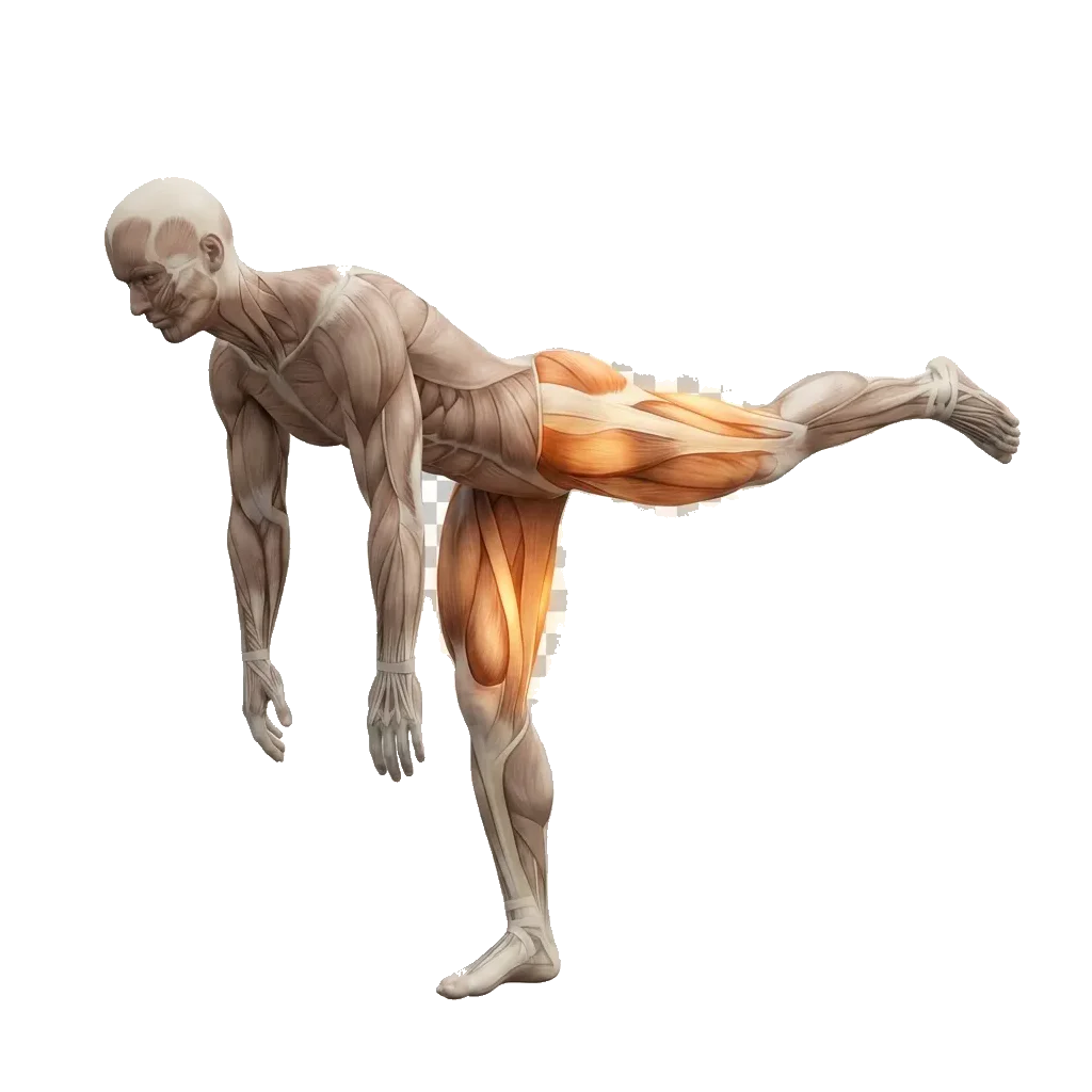Single-leg RDL (BW, slow tempo) 5-frame range-of-motion animation