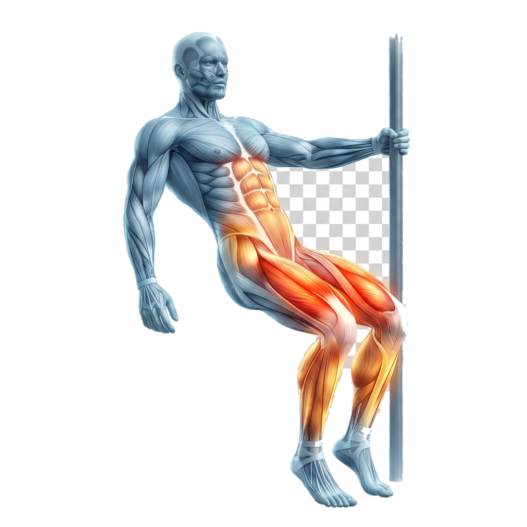 Sissy squat anatomy diagram.