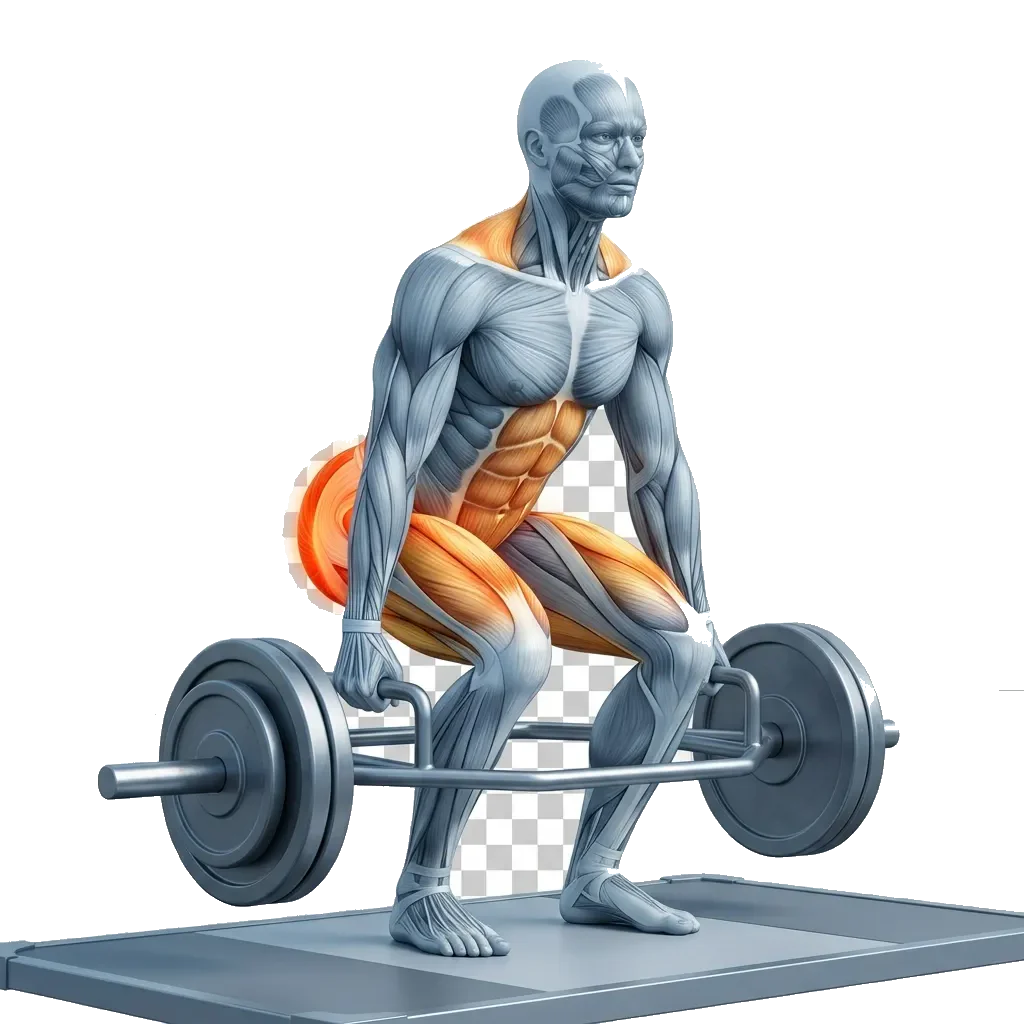 Trap bar deadlift 5-frame range-of-motion animation